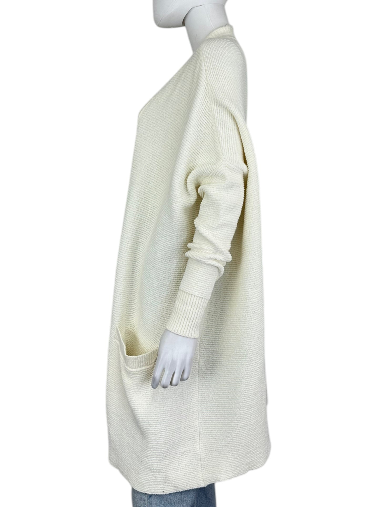 Free People Cream Ribbed Cardigan Size S