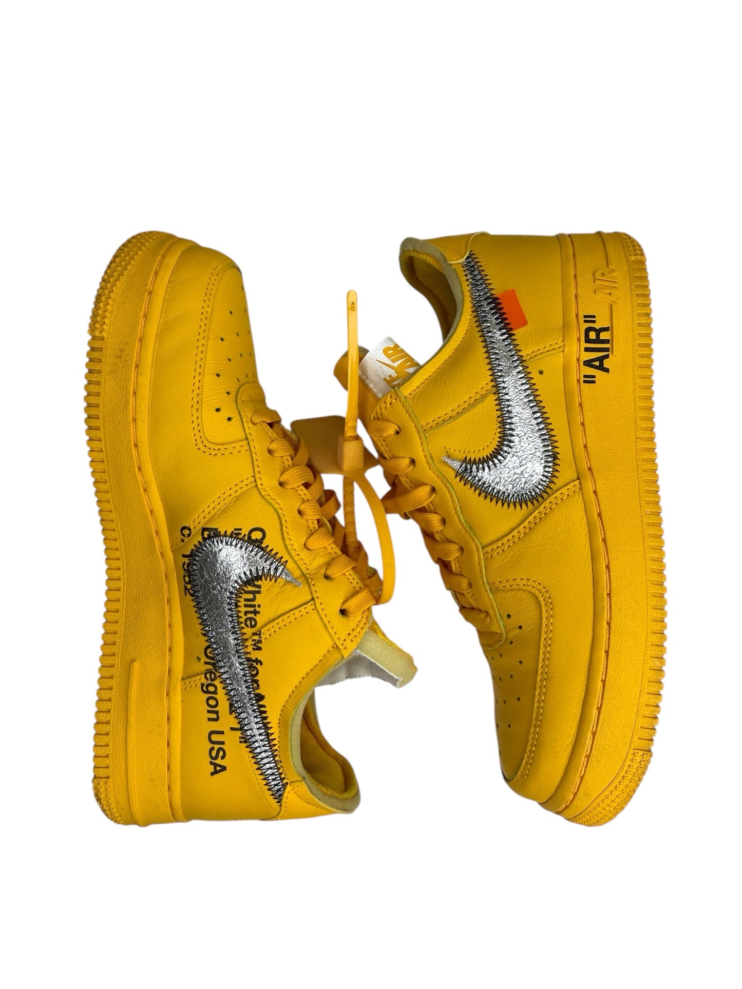 Nike x OFF WHITE Yellow Air Force 1 Low Sneakers Size 7