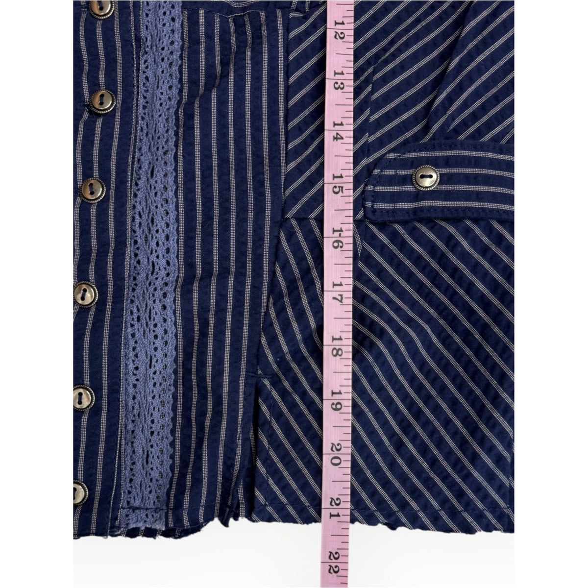 Free People NWT Navy Darcy Striped Peplum Jacket Size XS