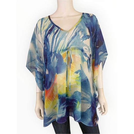 Chico’s Multi-Colored Sheer Swim Coverup Size S/M