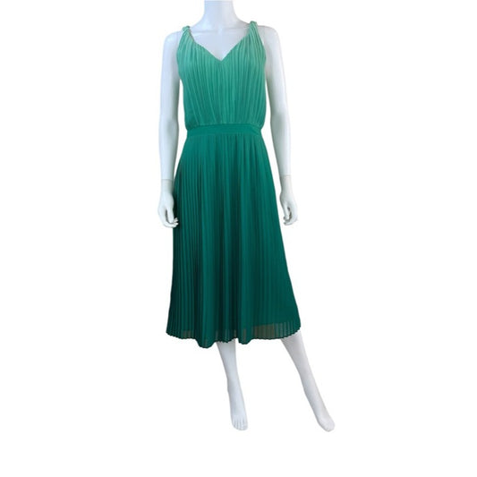 Banana Republic Green Pleated Ombré Midi Dress Size 6
