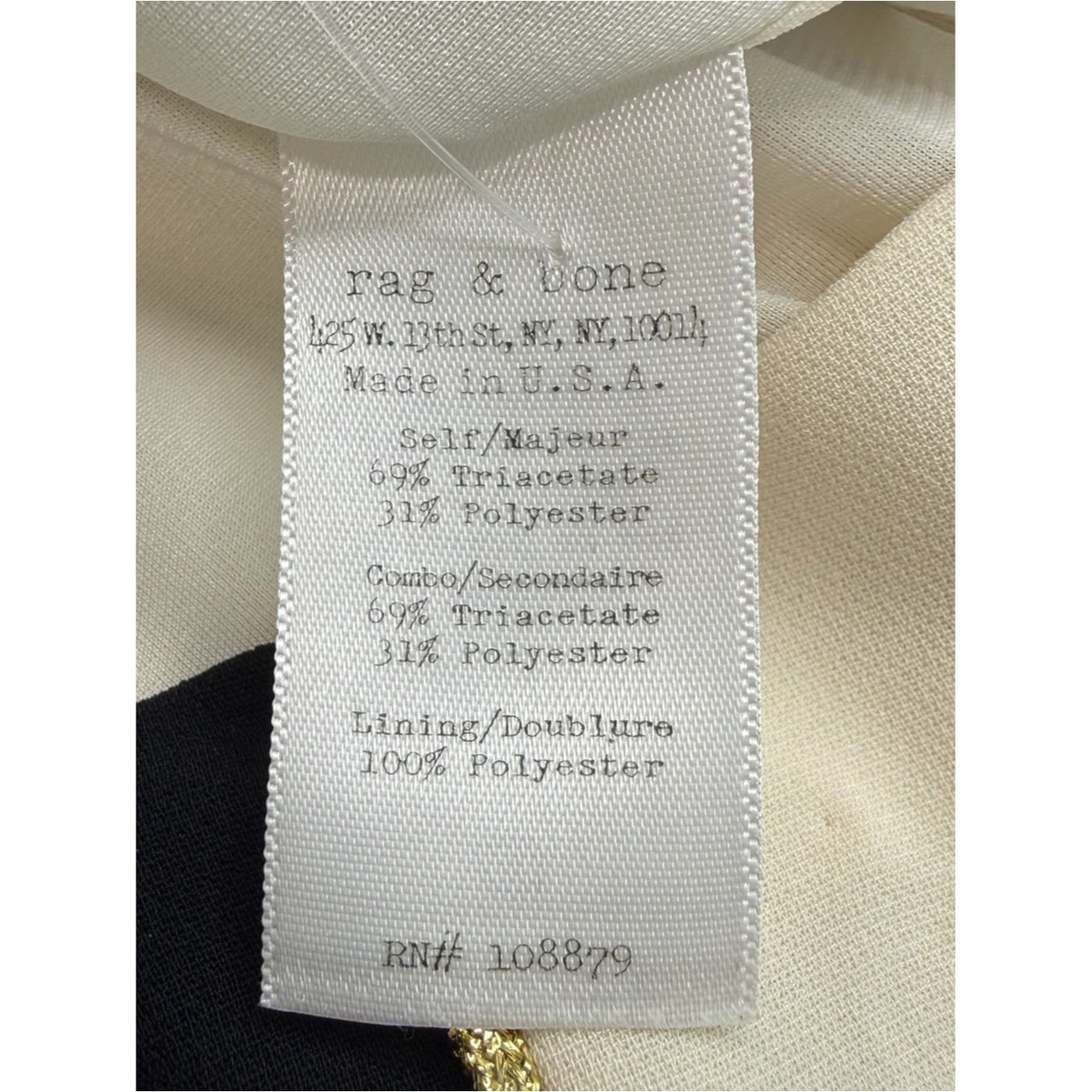 Rag & Bone Cream Dupont Bodycon Dress Size 0