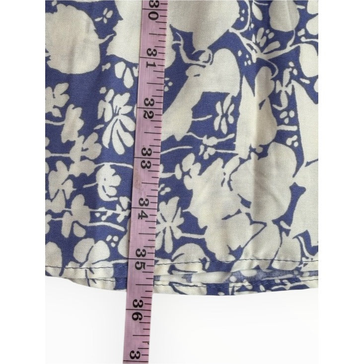 Cynthia Rowley NWT Blue Floral Tiered Maxi Skirt Size XS