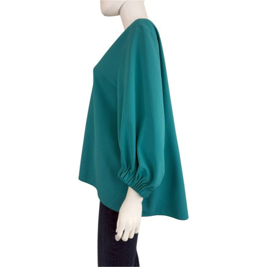 Tibi Aqua Pullover V-neck Blouse Size L