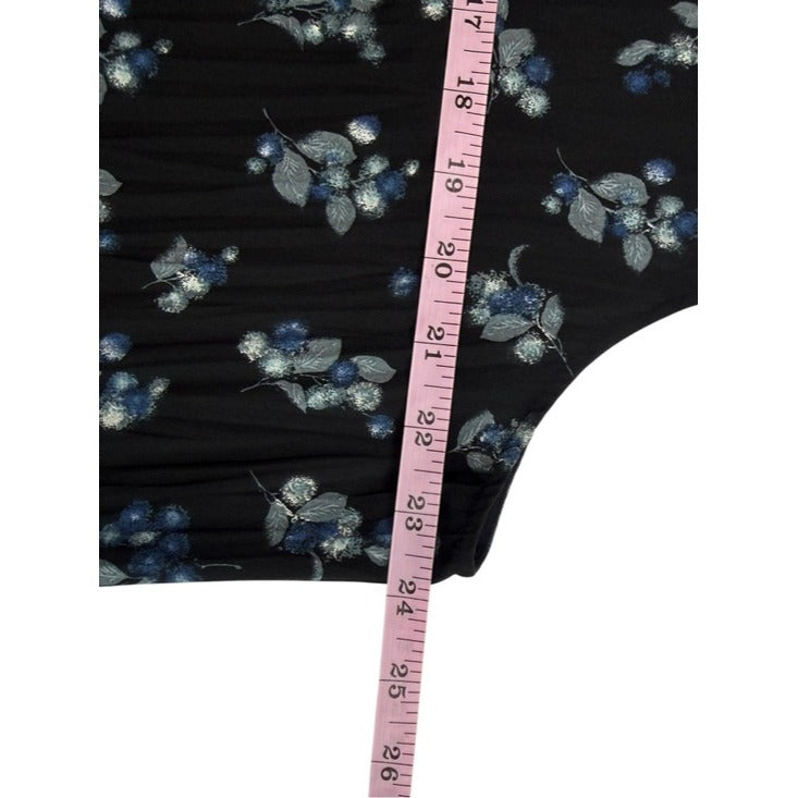 Vince Black Floral Dandelion Print Blouse Size XL