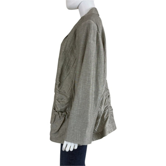 Lafayette 147 New York Gray Linen Blend Jacket Size 22