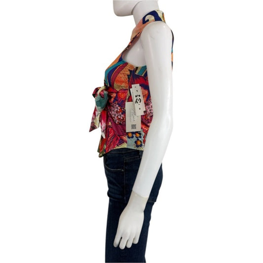 IQ Paris Floral Abstract Sleeveless Top Size M