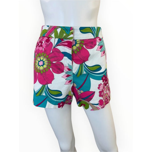 Trina Turk Corbin 2 Floral-Print Shorts Size M