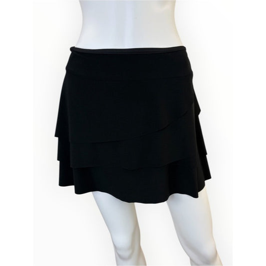 Miracle Suit NWT Black Layered Ruffle Swim Skort Size 14
