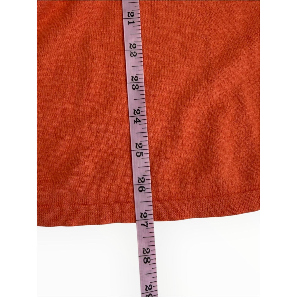 Eileen Fisher Soft Melon Orange Cotton & Cashmere V-Neck Sweater Size XL