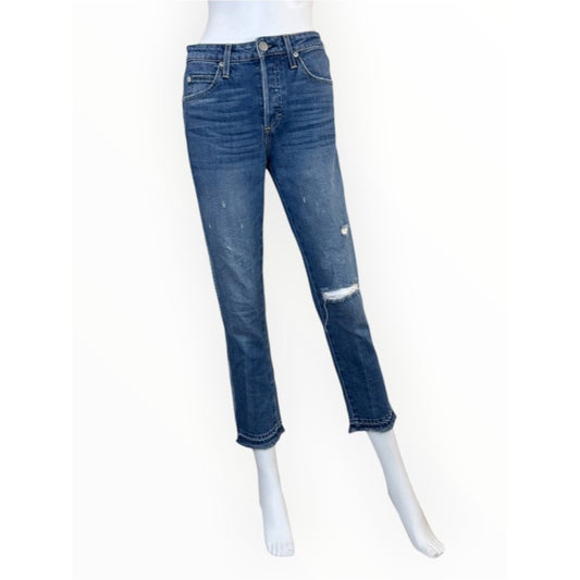 AMO Denim BABE Dive Bar Destroyed Jeans High Rise Size 26