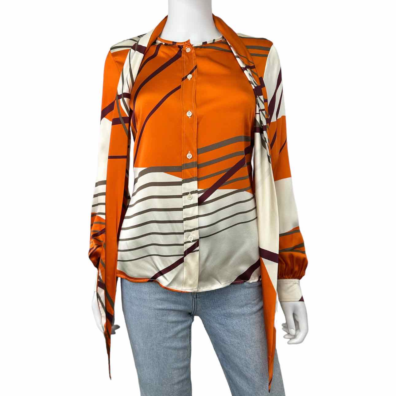 Vintage LOUIS FERAUD 100% Silk Button-Down Shirt Size S