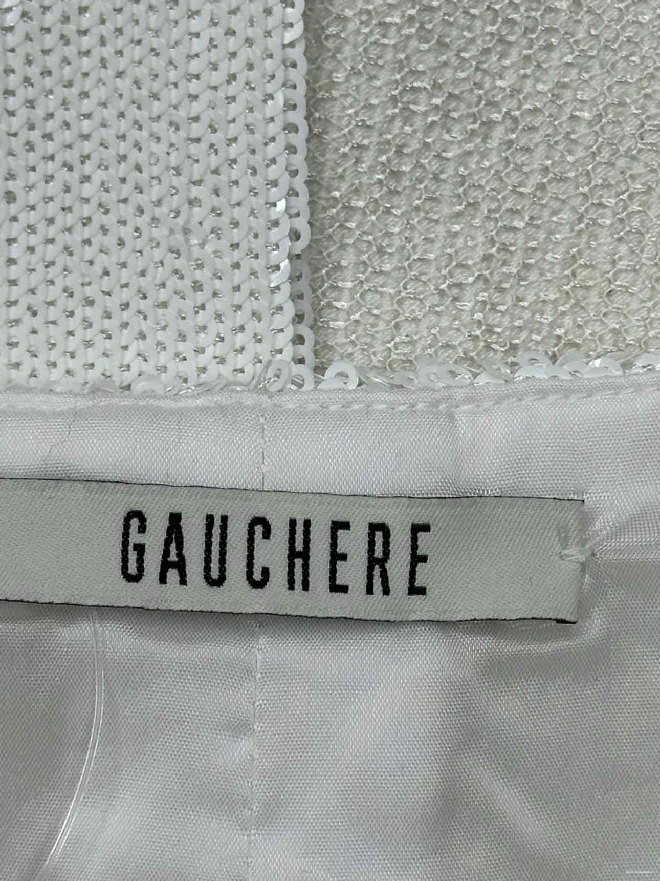 GAUCHERE White Sequin Midi Skirt Size 34