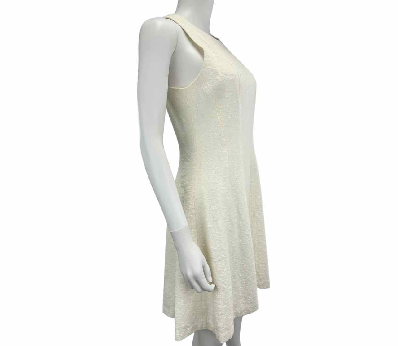 theory White Tweed Fit & Flare Dress Size 4