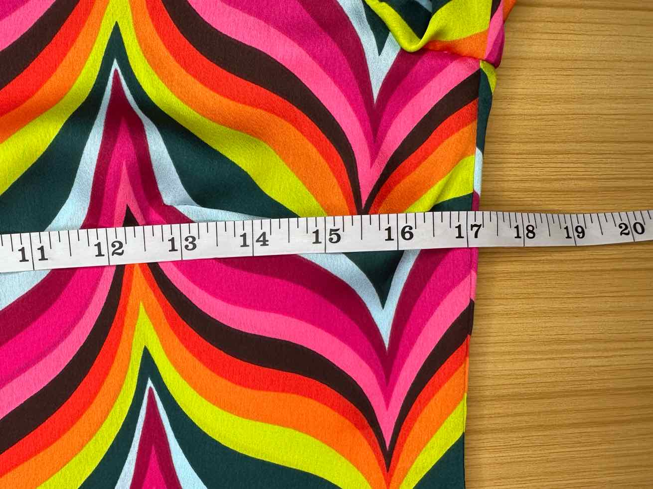 TRINA TURK Wavy Print Satin Top Size XS
