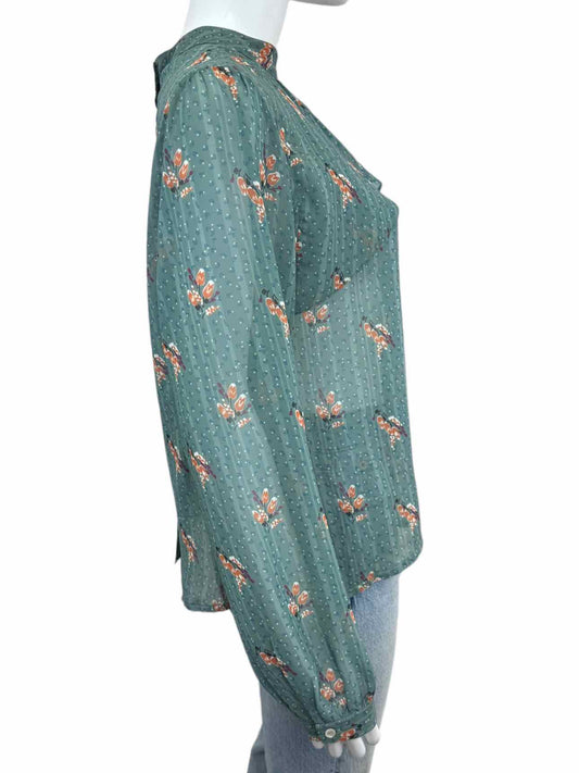 boho style green floral top