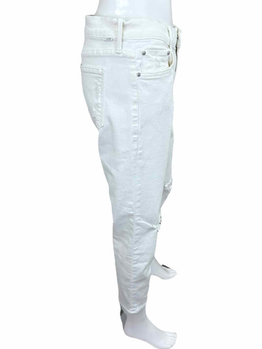 MOTHER White Denim THE DROPOUT Cropped Jeans Size 26
