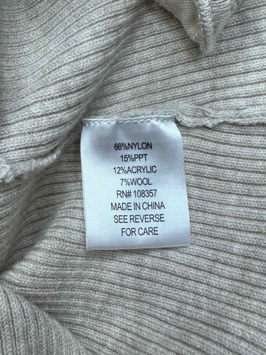 dh New York NWT BRIELLE Oatmeal Ribbed Knit Bodysuit Size S