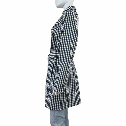 Talbots Navy Check Trench Raincoat Size L