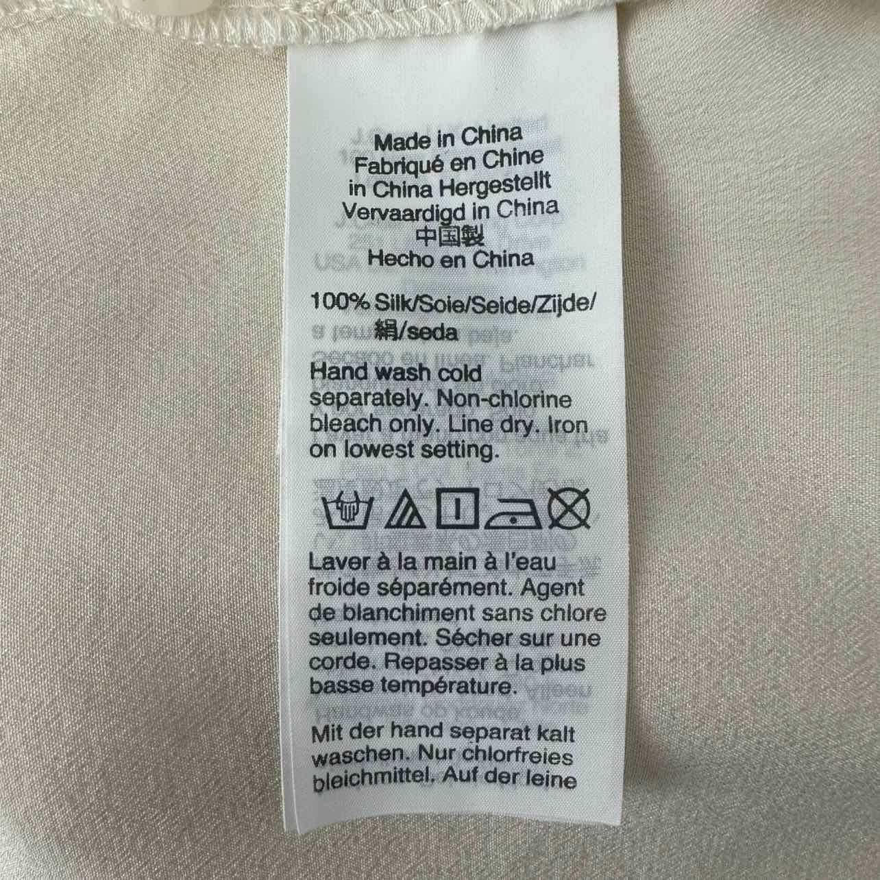 Re-Imagined by J. Crew Silk Cream Blouse Size 10