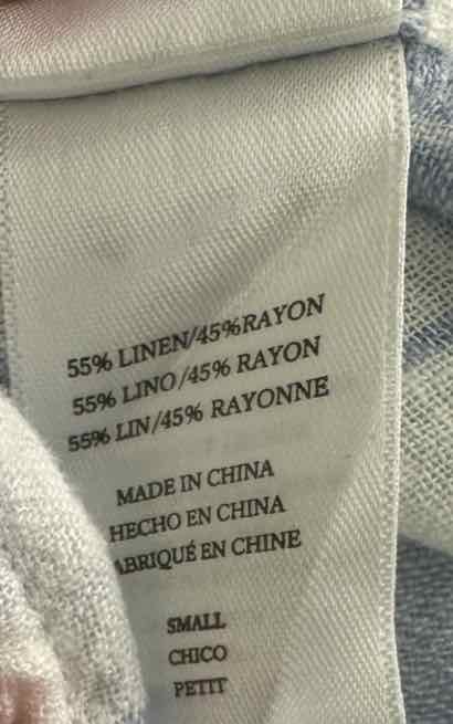 Rails Blue Plaid CHARLIE Linen Blend Button Down Size S