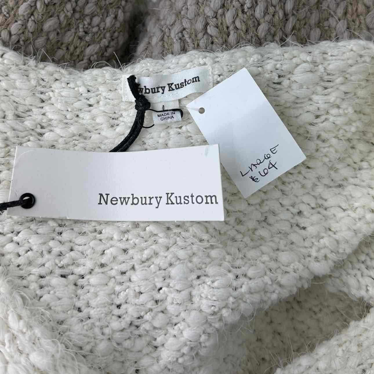 Newbury Kustom NWT White Striped Eyelash Sweater Size L