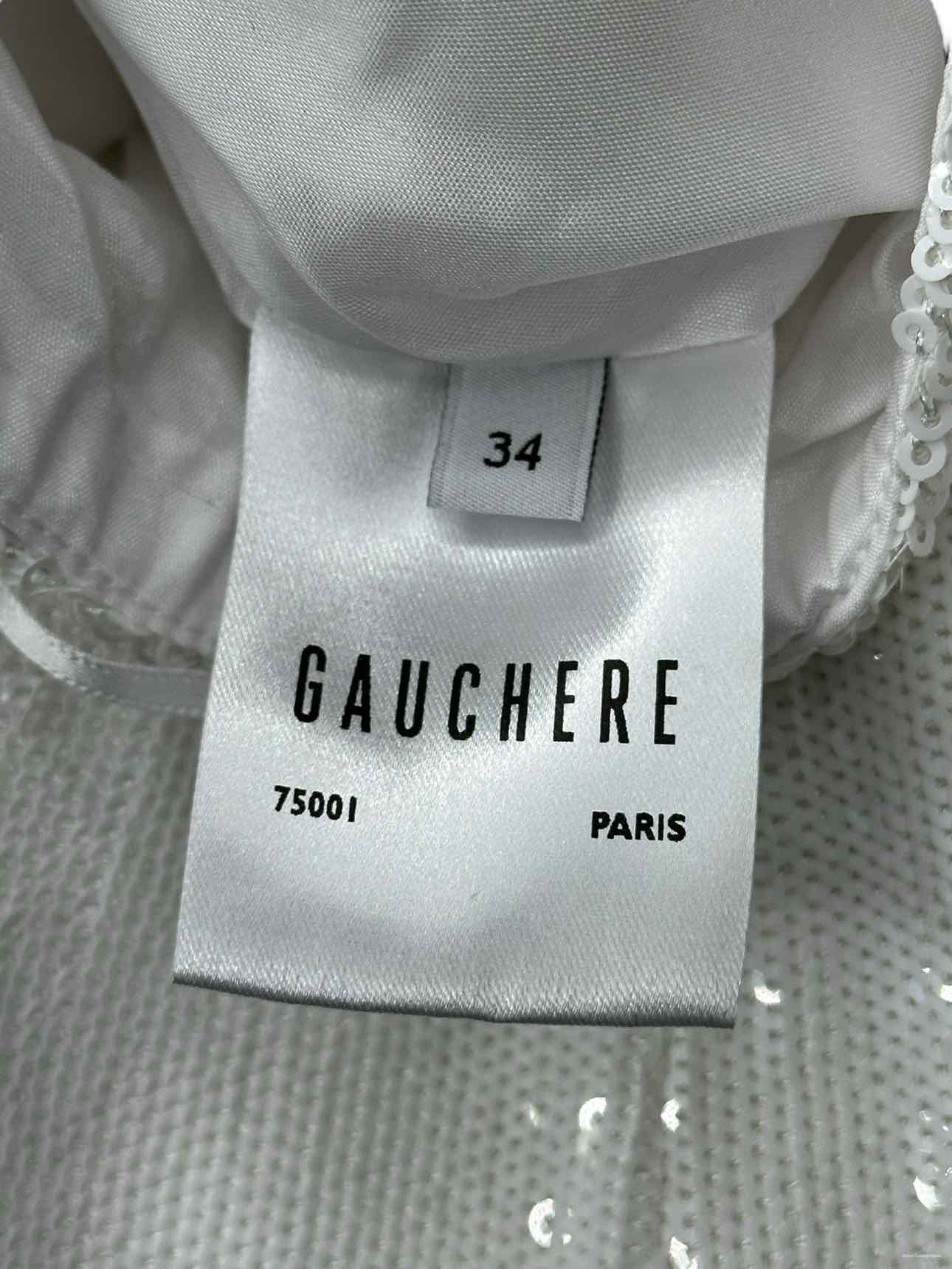GAUCHERE White Sequin Midi Skirt Size 34