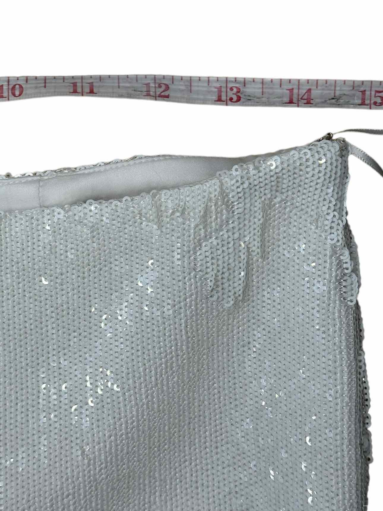 GAUCHERE White Sequin Midi Skirt Size 34