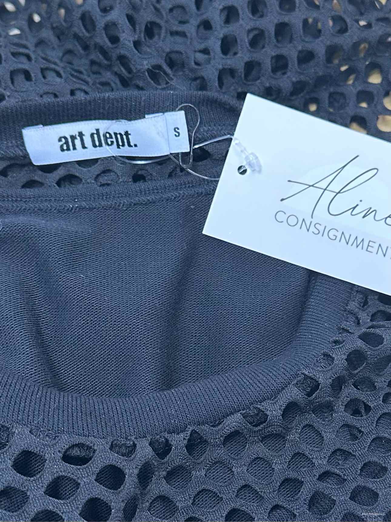 art dept. Black Open Knit Midi Dress Size S