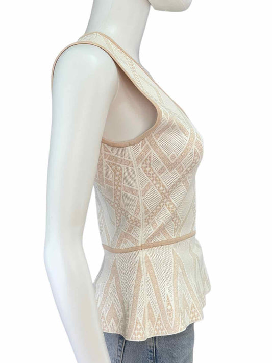 BCBGMAXAZRIA Peach GARDNIA Peplum Sweater Size S