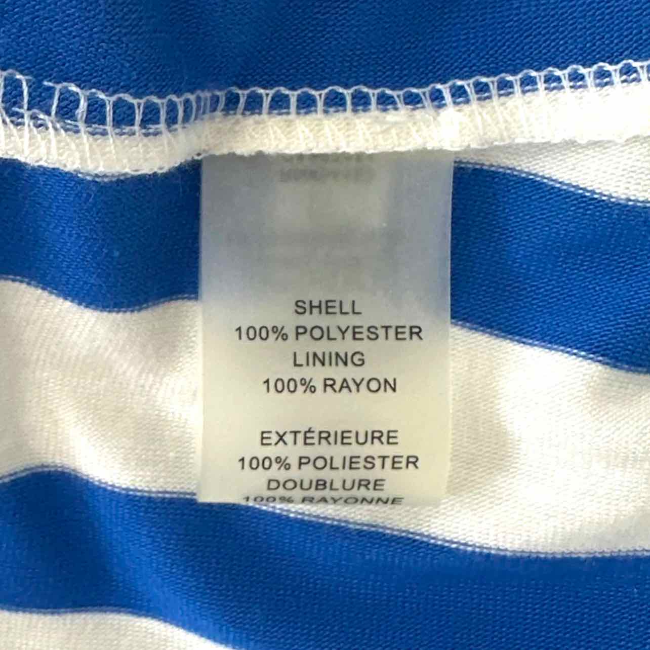 Vince Camuto White & Blue Striped Crochet Dress Size 10