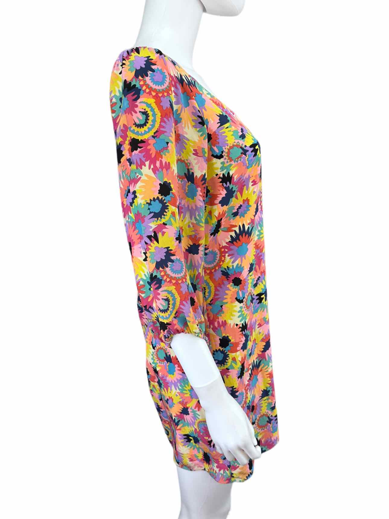 tibi Multi-colored 100% Silk Print Dress Size 2
