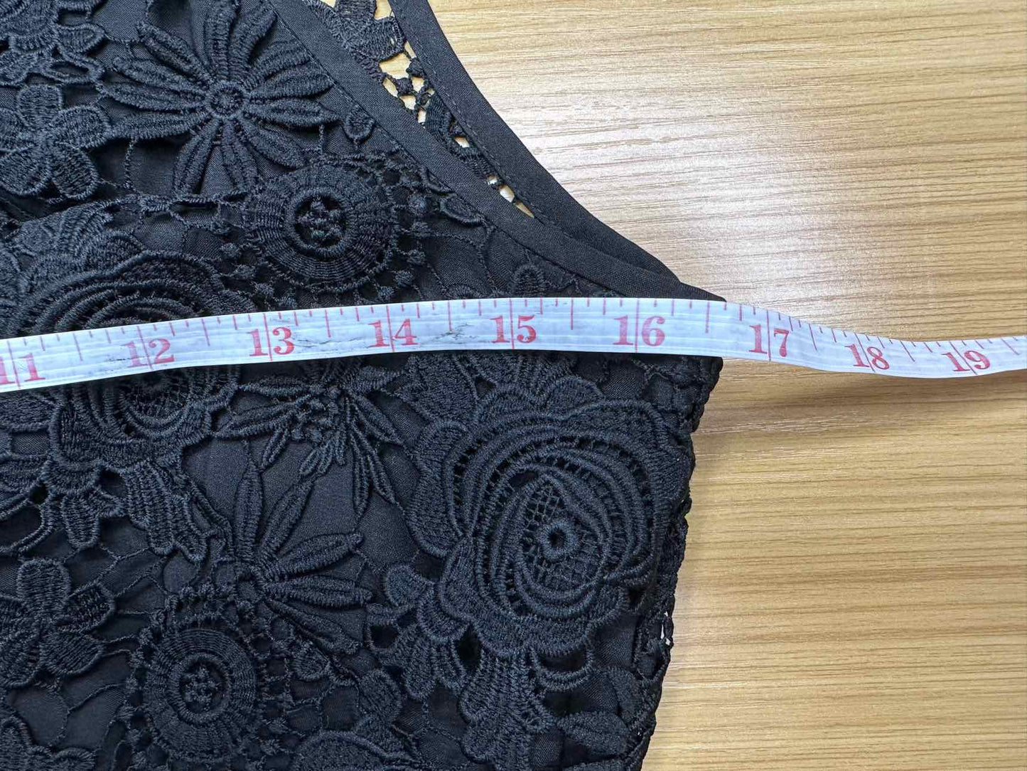 White House Black Market Black Crochet Halter Dress Size 4
