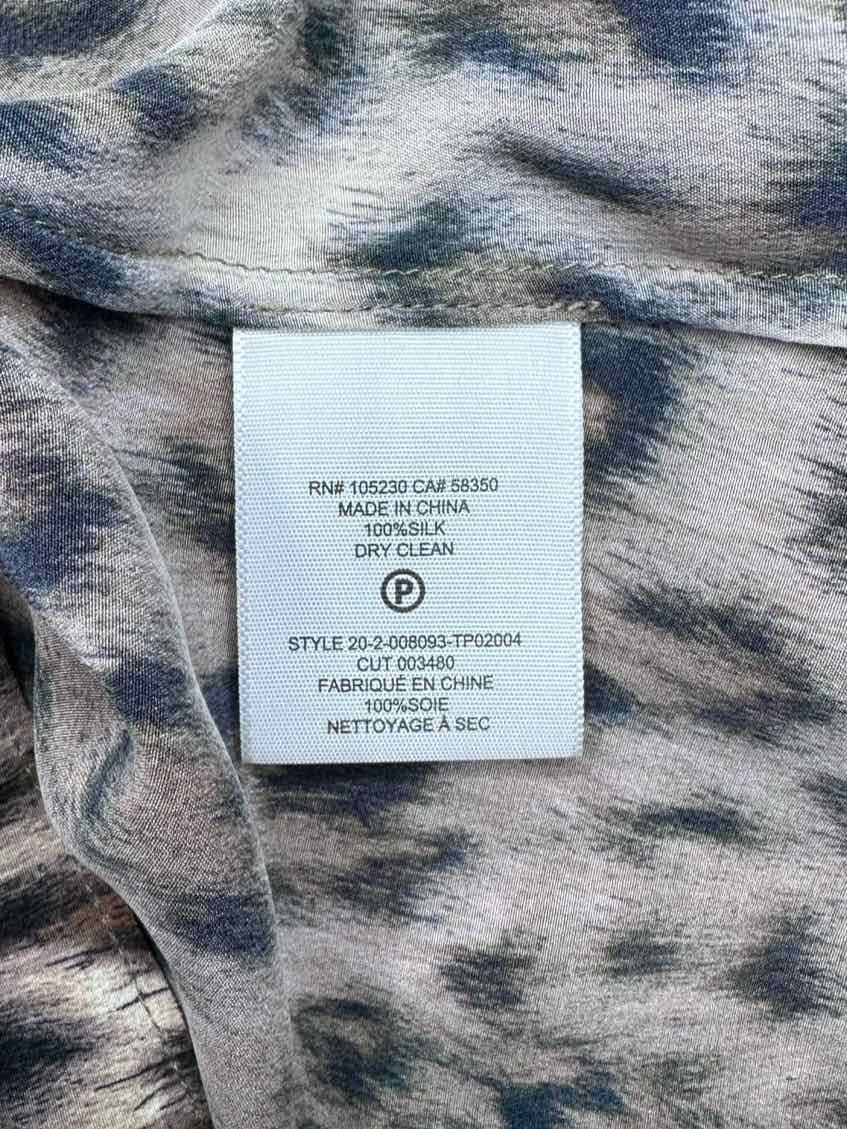 joie Brown 100% Silk Leopard Print Button-down Size S
