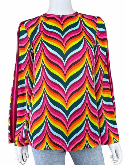 bright wavy print top