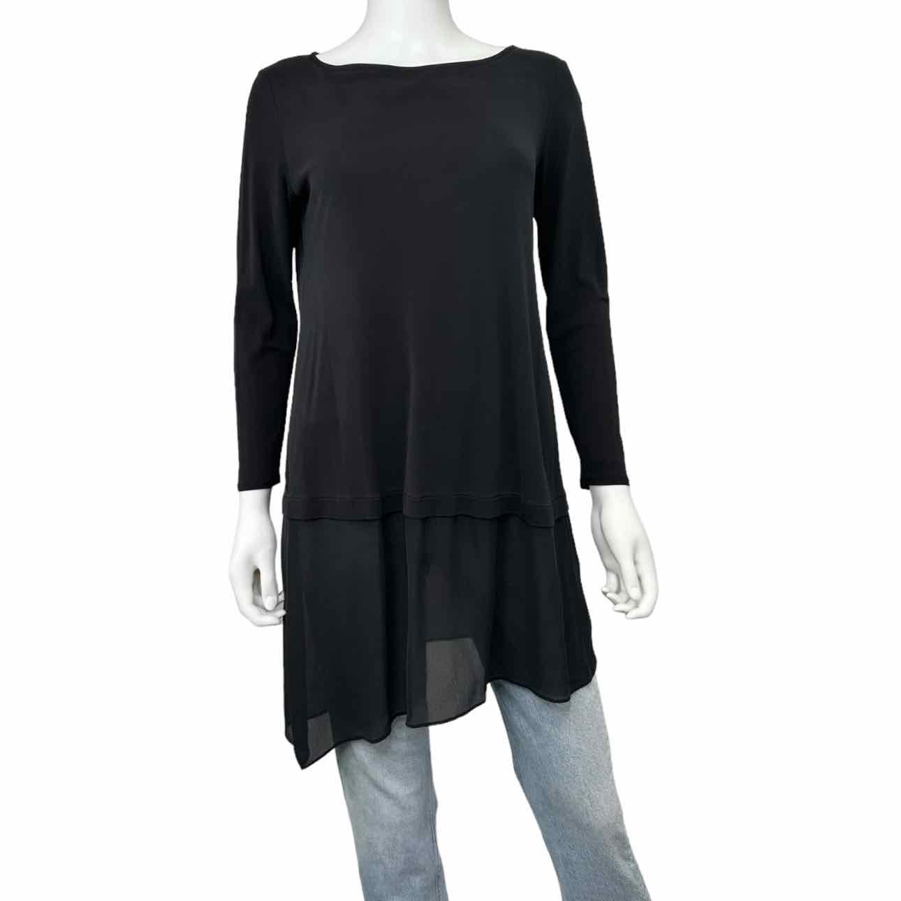 EILEEN FISHER Black 100% Silk Tunic Size S – alineconsignment