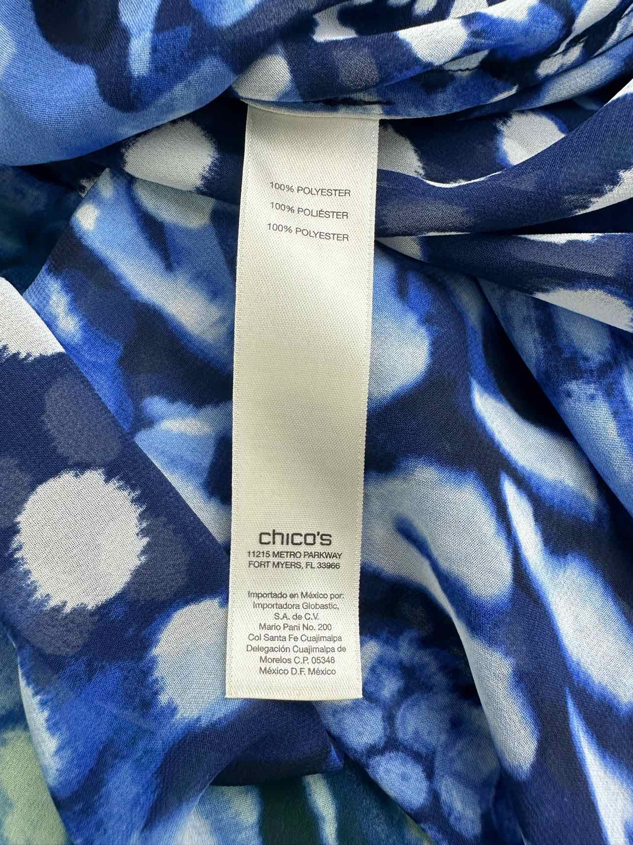 Chico's Blue Sheer Print Tunic Size M