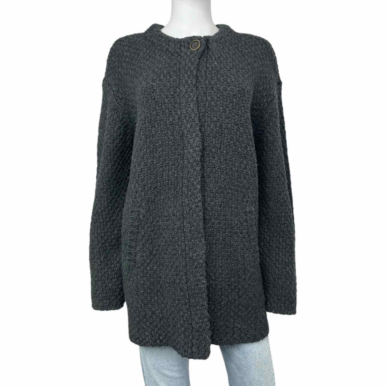 AG Adriano Goldschmid Gray Merino Wool Sweater Cardigan Size S