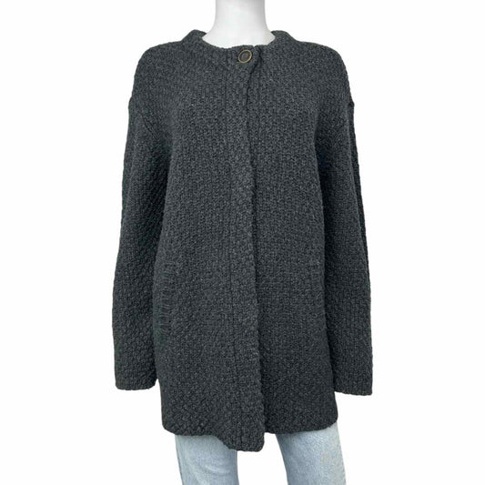 AG Adriano Goldschmid Gray Merino Wool Sweater Cardigan Size S
