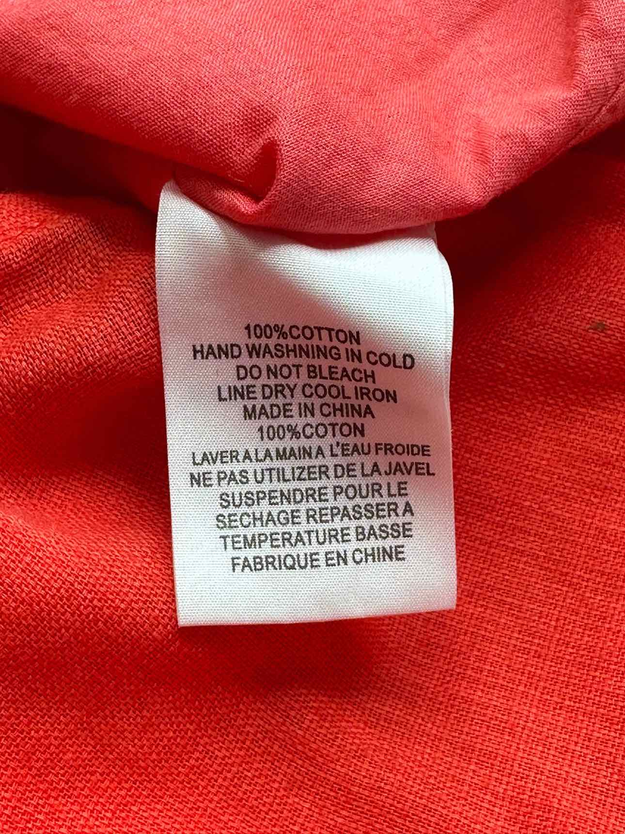 TRINA TURK Orange 100% Cotton Smocked Top Size XS