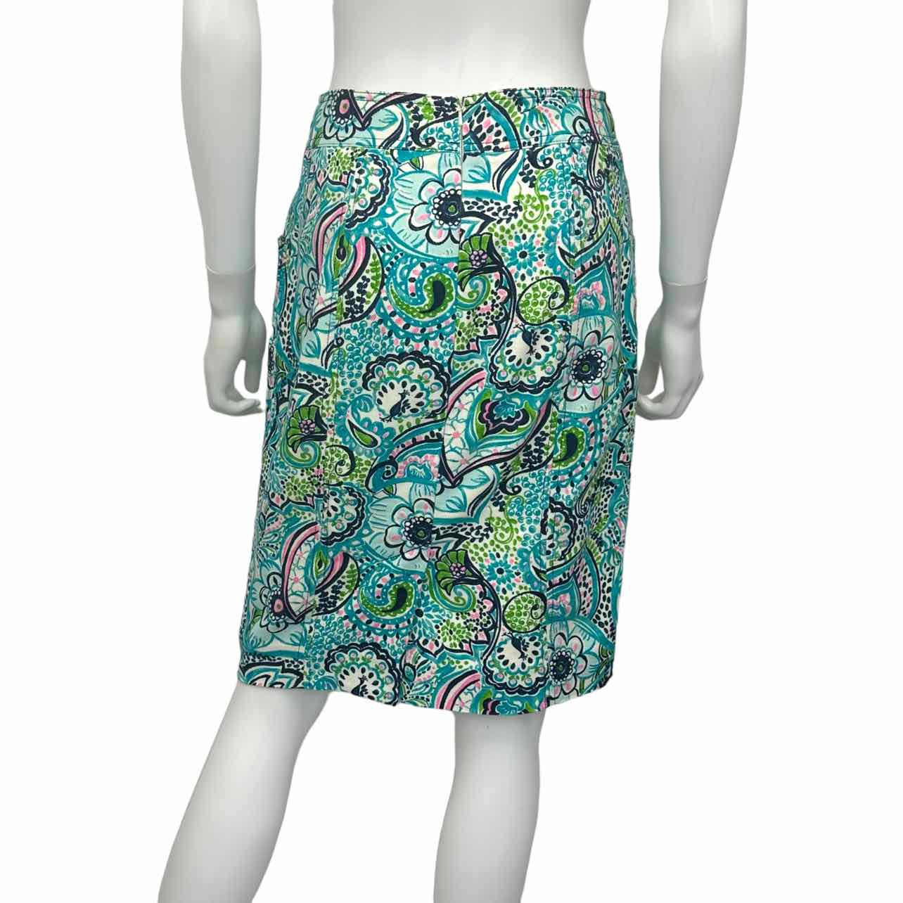 Lilly Pulitzer Colorful Print Pencil Skirt Size 2