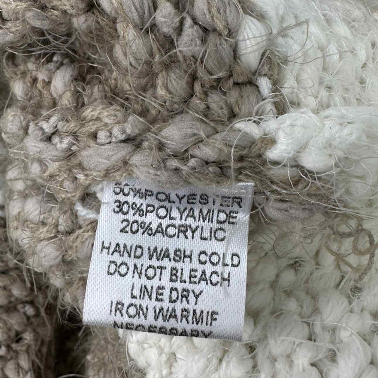 Newbury Kustom NWT White Striped Eyelash Sweater Size L