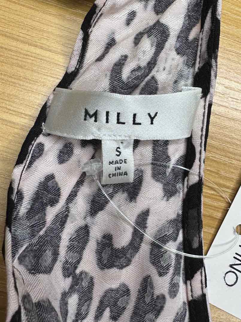 MILLY Black Leopard Print Halter Top Size S