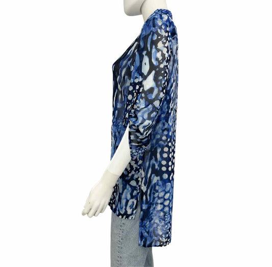 Chico's Blue Sheer Print Tunic Size M