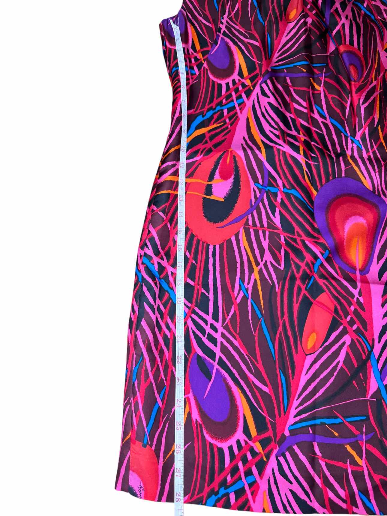 Milly of New York 100% Silk Peacock Print Dress Size M