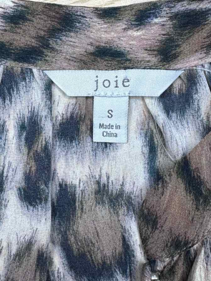 joie Brown 100% Silk Leopard Print Button-down Size S