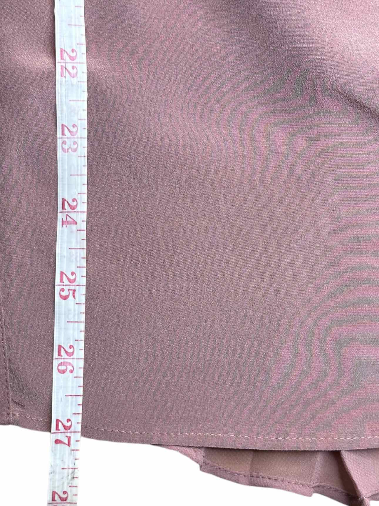 ELIE TAHARI Mauve 100% Silk Pleat Detail Top Size M