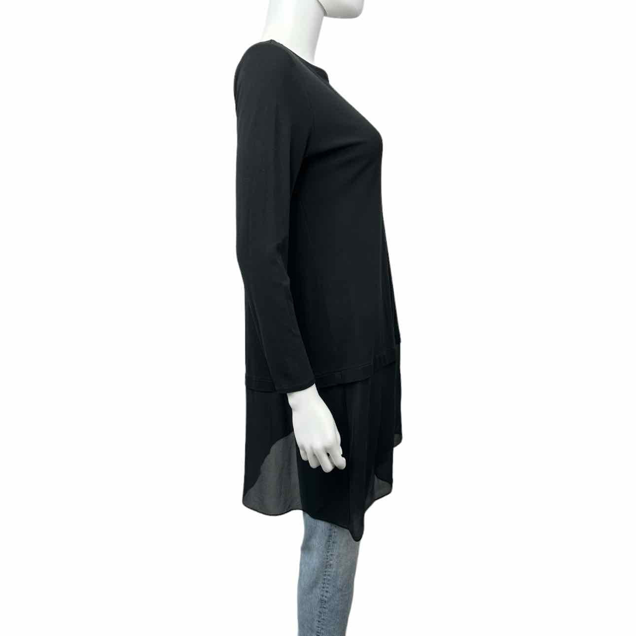 EILEEN FISHER Black 100% Silk Tunic Size S
