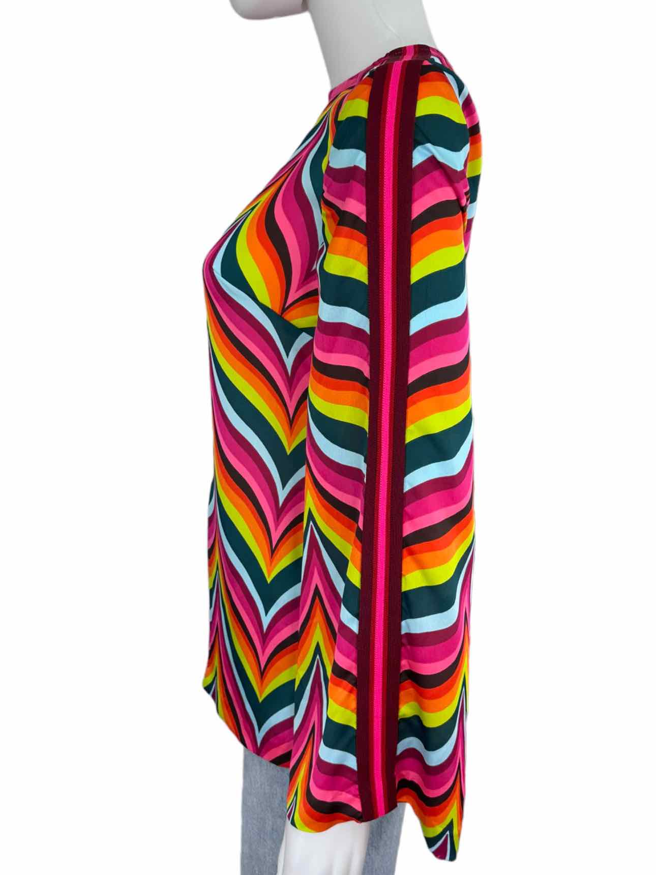 TRINA TURK Wavy Print Satin Top Size XS
