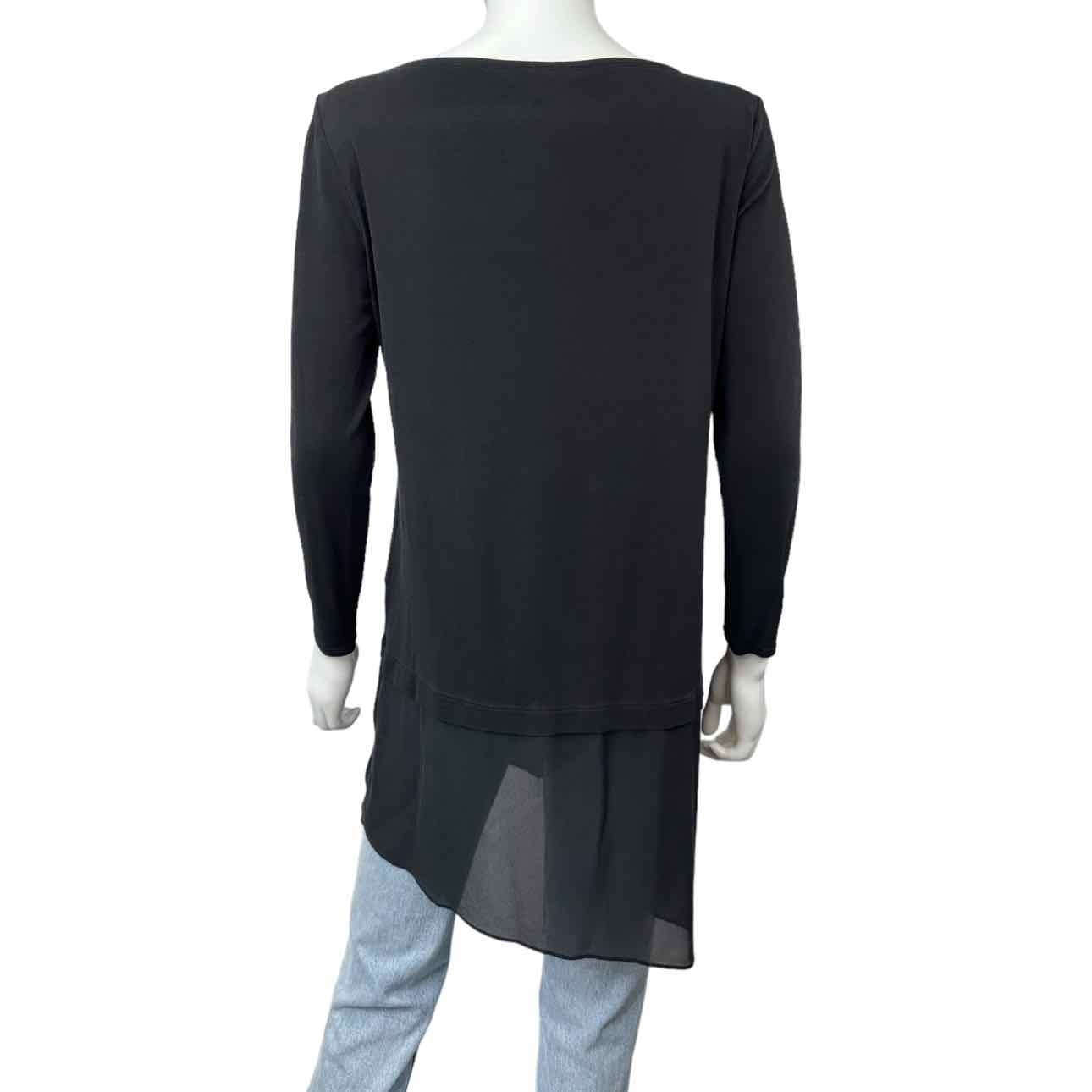 EILEEN FISHER Black 100% Silk Tunic Size S